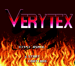 Verytex title screen for Sega Mega Drive